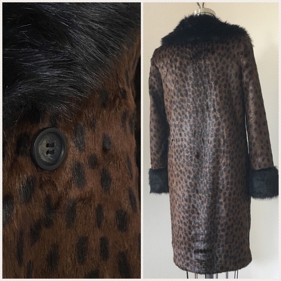 NWT EAVES X REVOLVE Emmie Faux Fur Coat Leopard - Picture 4 of 8